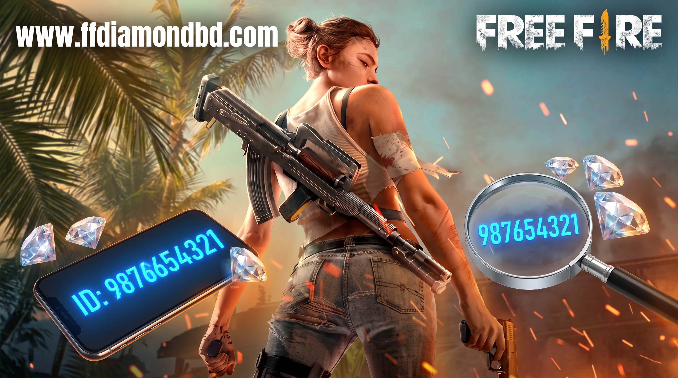 Free Fire player profile screen showing where to find your UID