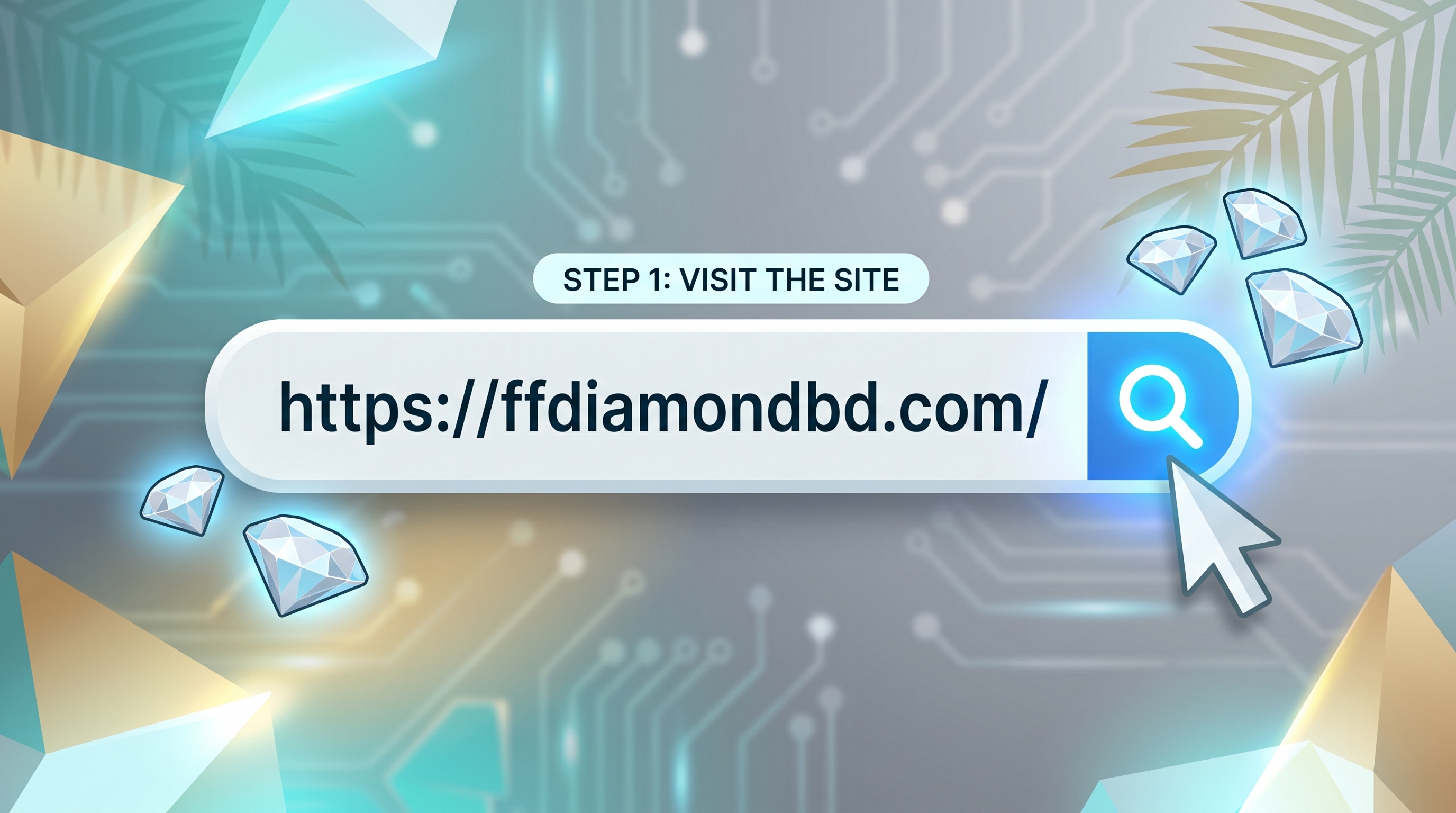FF Diamond BD ওয়েবসাইটের ঠিকানা ffdiamondbd.com ব্রাউজারে টাইপ করার নিয়ম